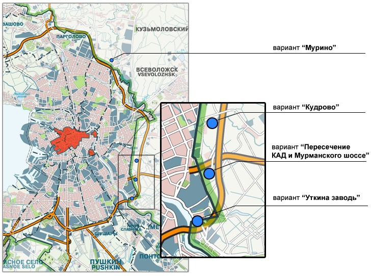 Карта спб мурино